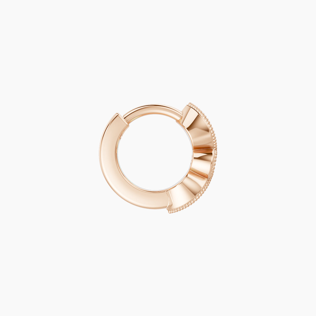 Roma | 18k Rose Gold 5 mm Emerald & Diamond Hoop Piercing
