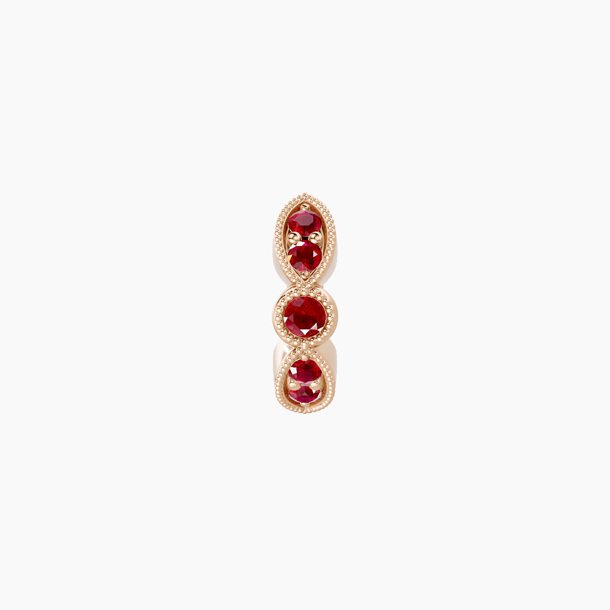 Roma | 18k Rose Gold 5 mm Ruby Hoop Piercing