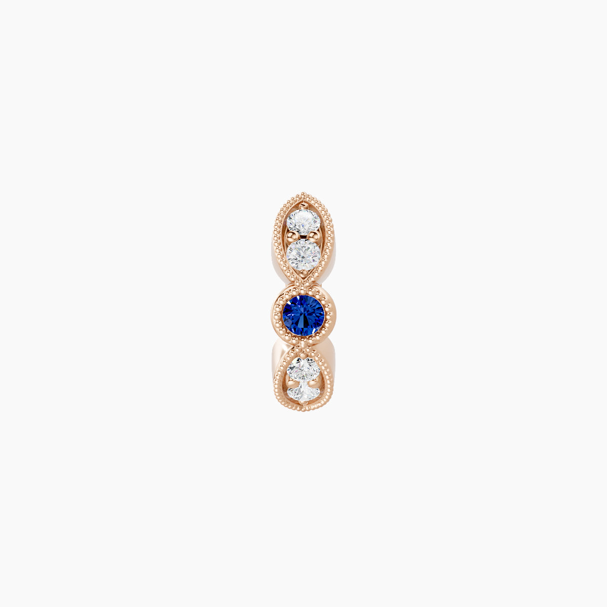 Roma | 18k Rose Gold 5 mm Sapphire & Diamond Hoop Piercing