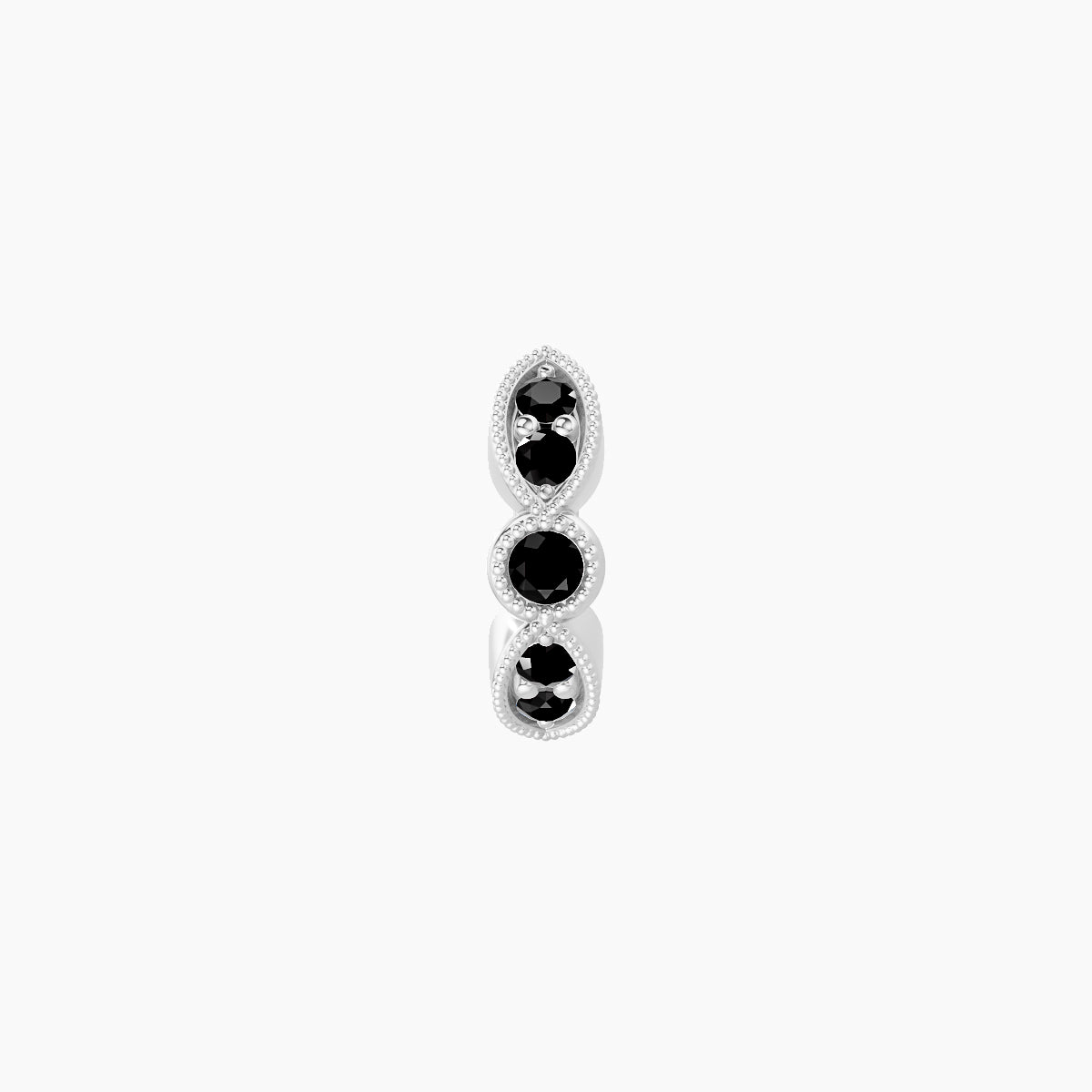 Roma | 18k White Gold 5 mm Black Diamond Hoop Piercing