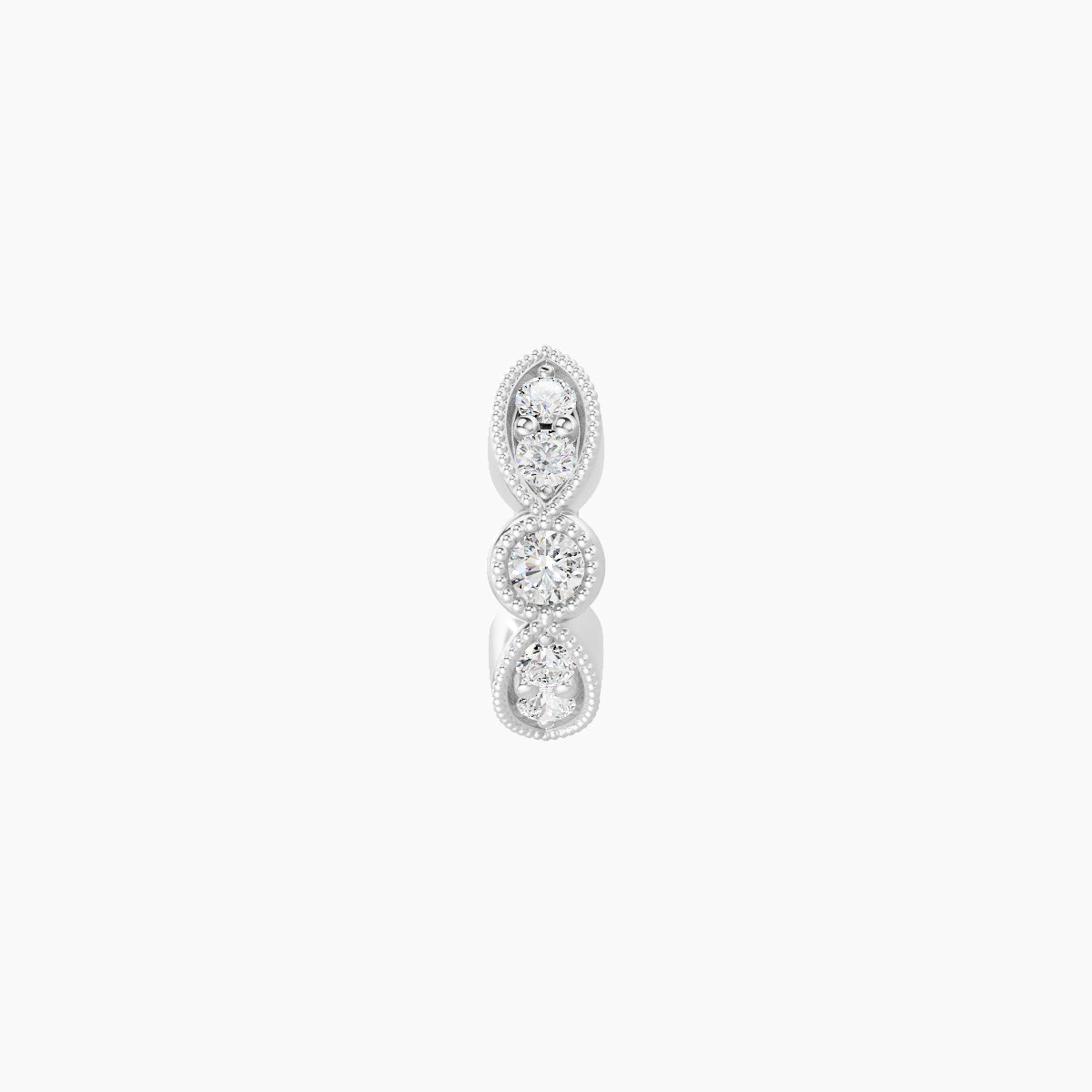 Roma | 18k White Gold 5 mm Diamond Hoop Piercing