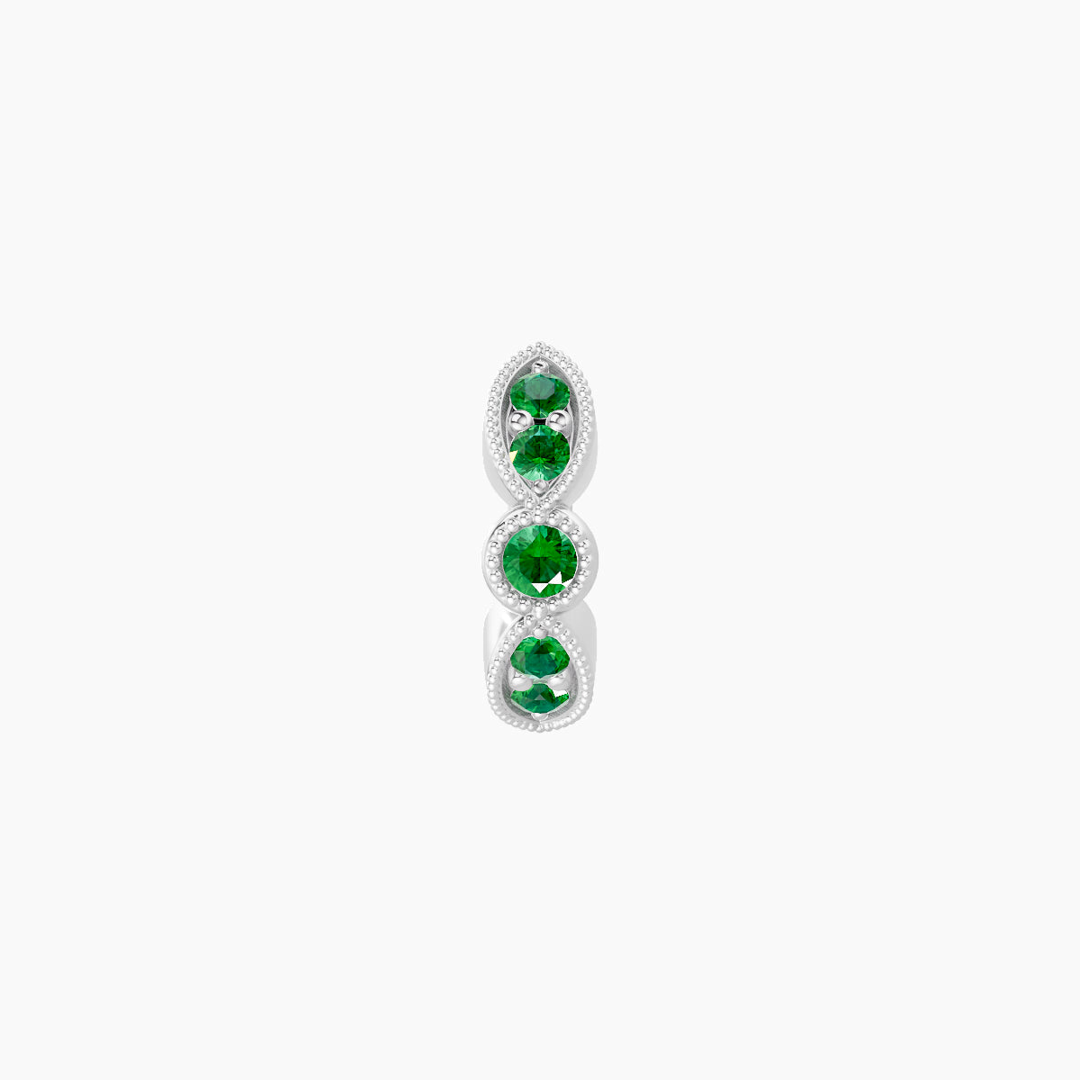 Roma | 18k White Gold 5 mm Emerald Hoop Piercing