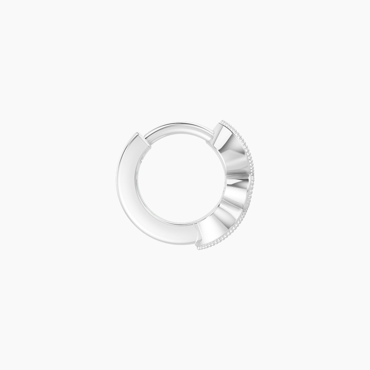 Roma | 18k White Gold 5 mm Emerald & Diamond Hoop Piercing