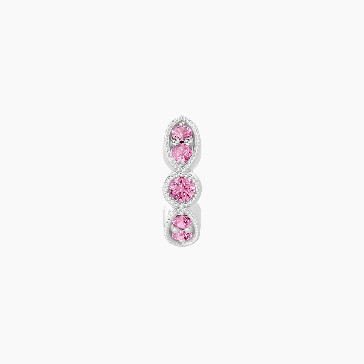 Roma | 18k White Gold 5 mm Pink Sapphire Hoop Piercing