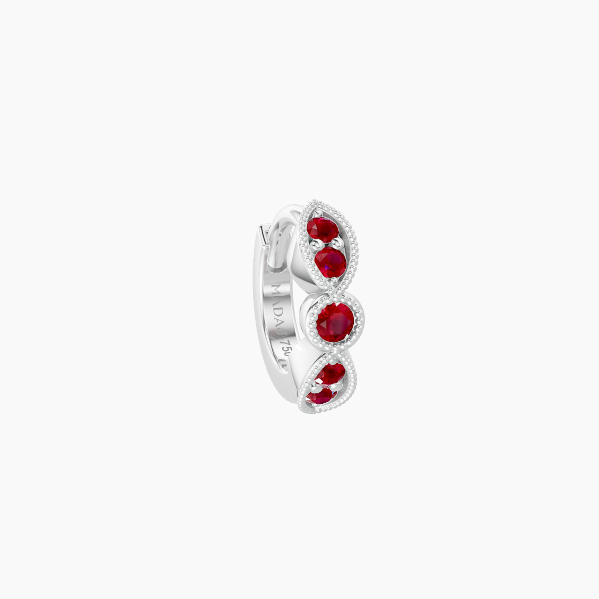 Roma | 18k White Gold 5 mm Ruby Hoop Piercing