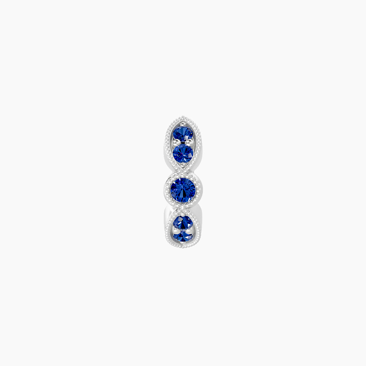Roma | 18k White Gold 5 mm Sapphire Hoop Piercing
