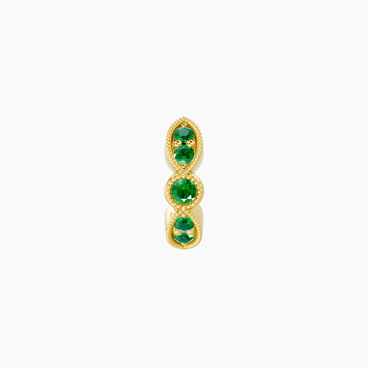 Roma | 18k Yellow Gold 5 mm Emerald Hoop Piercing