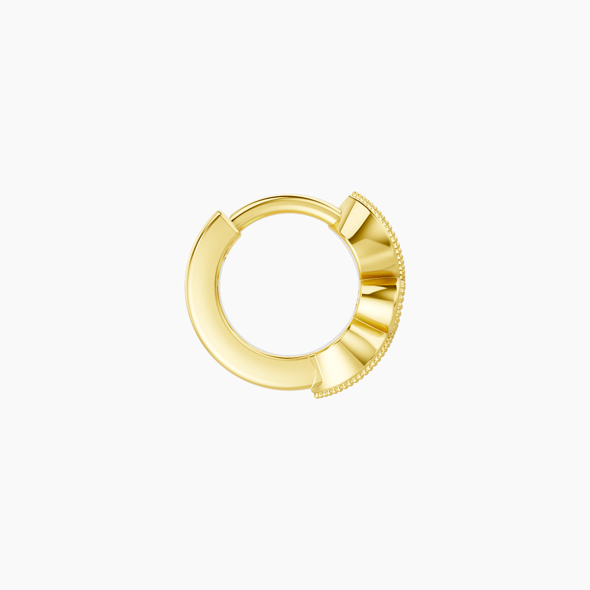 Roma | 18k Yellow Gold 5 mm Emerald & Diamond Hoop Piercing