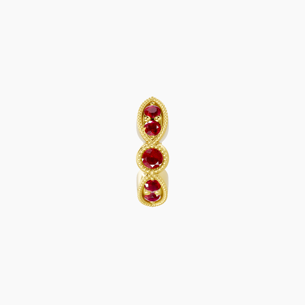 Roma | 18k Yellow Gold 5 mm Ruby Hoop Piercing
