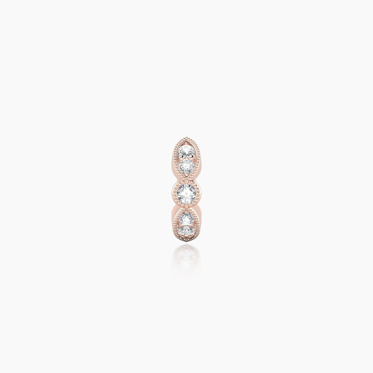 Roma | 18k Rose Gold 5 mm Diamond Hoop Piercing
