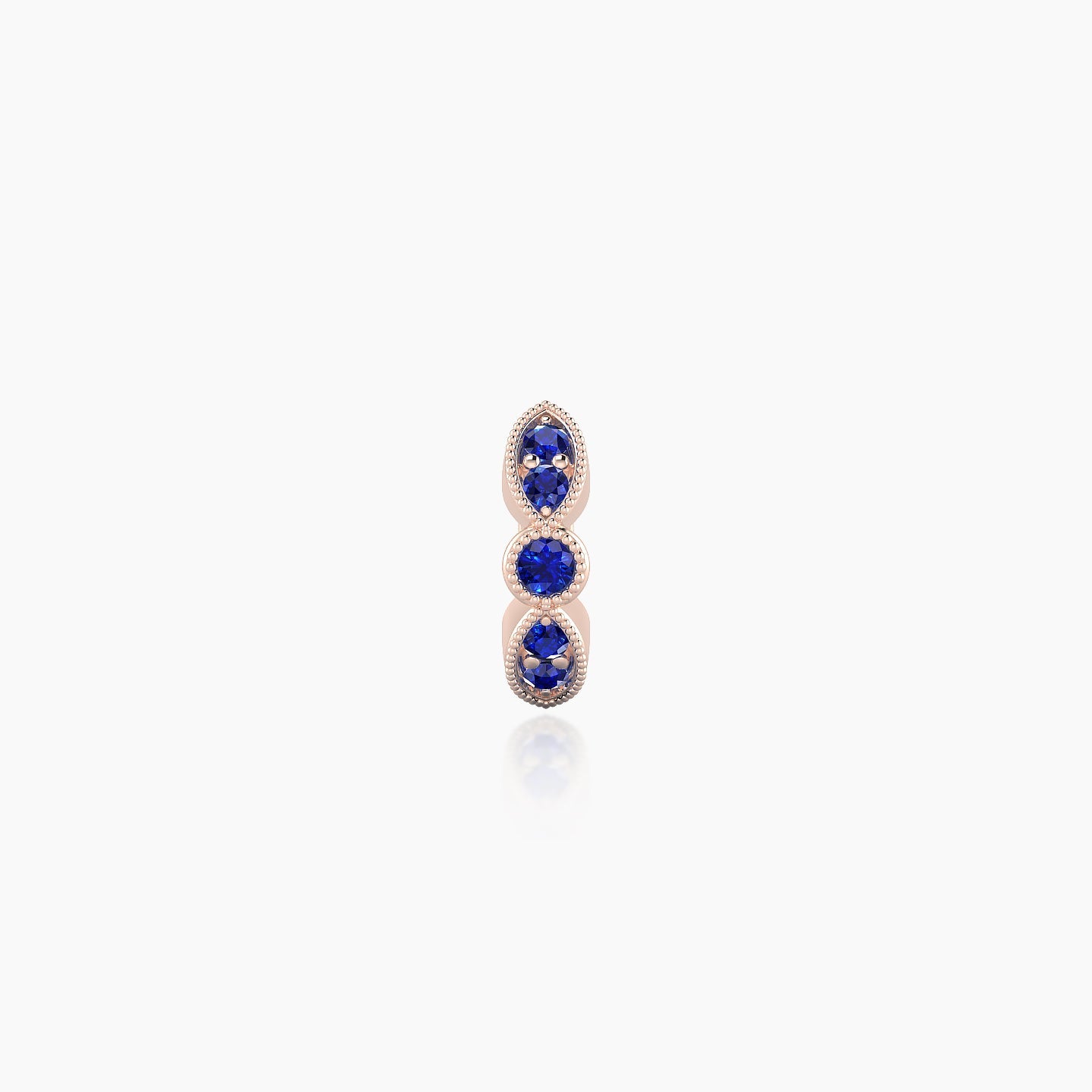 Roma | 18k Rose Gold 5 mm Sapphire Hoop Piercing