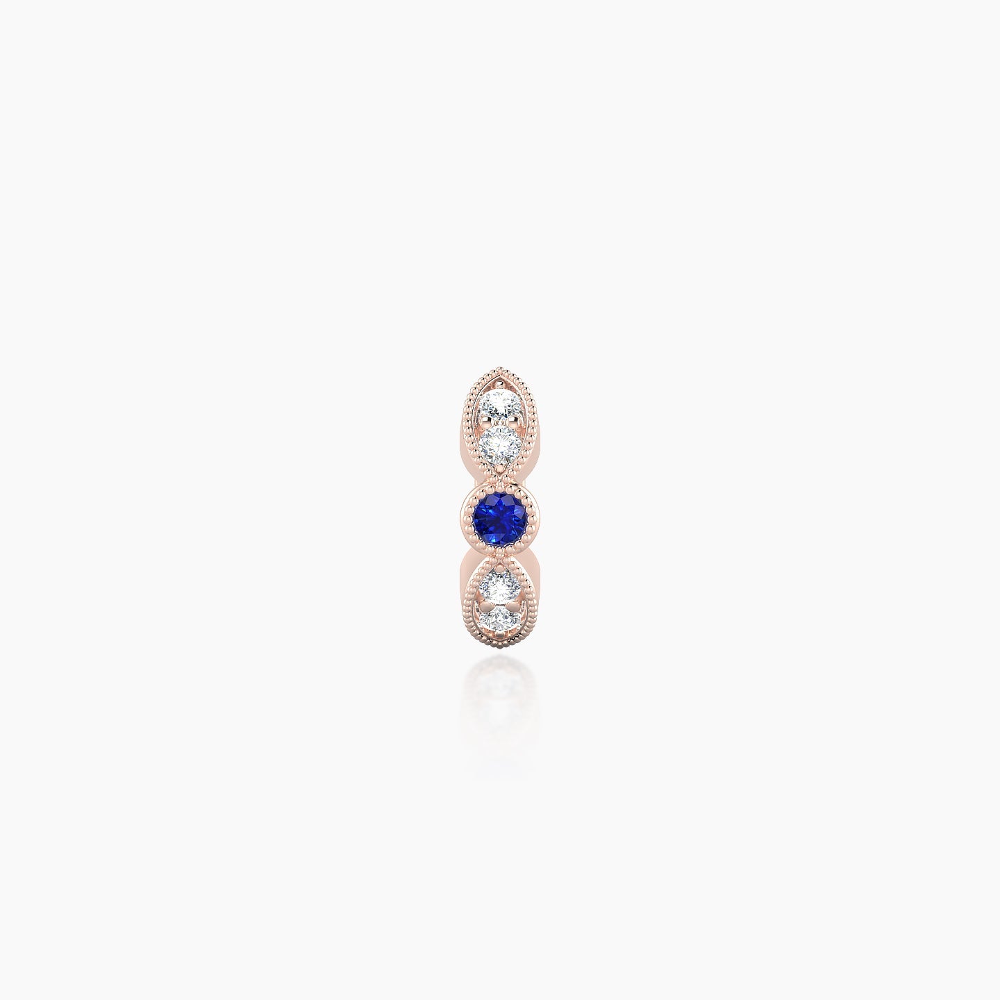 Roma | 18k Rose Gold 5 mm Sapphire & Diamond Hoop Piercing