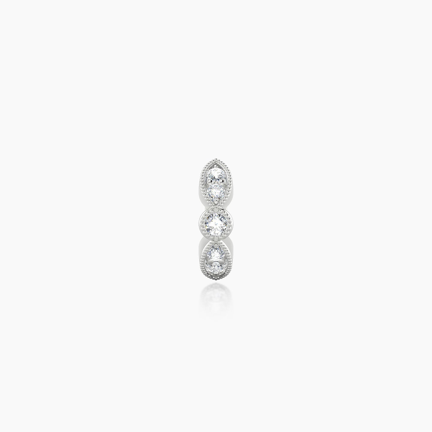 Roma | 18k White Gold 5 mm Diamond Hoop Piercing