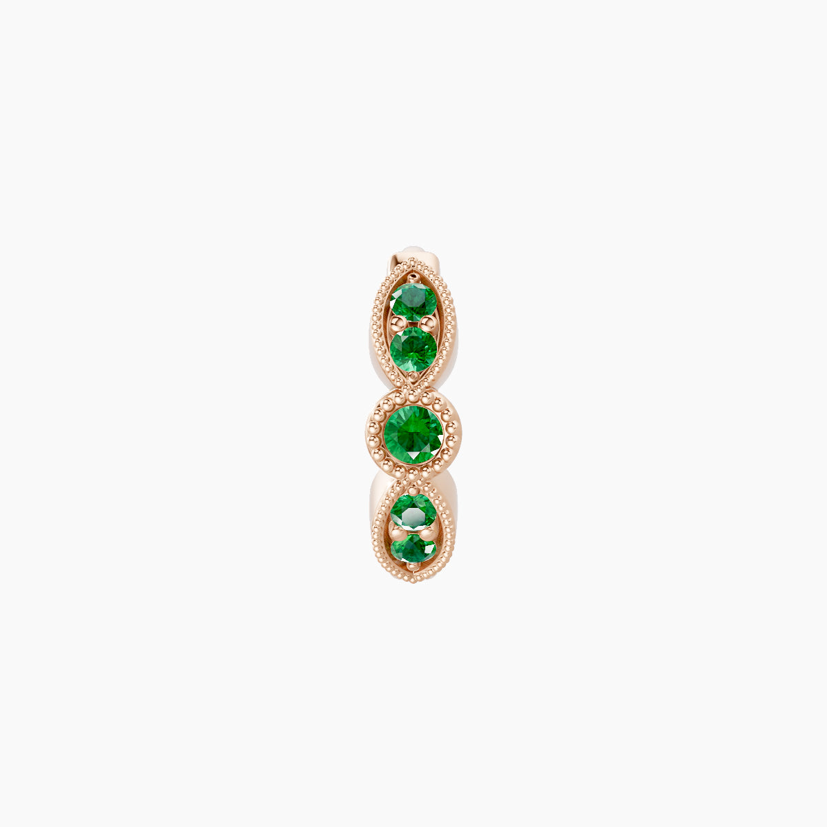Roma | 18k Rose Gold 6.5 mm Emerald Hoop Piercing