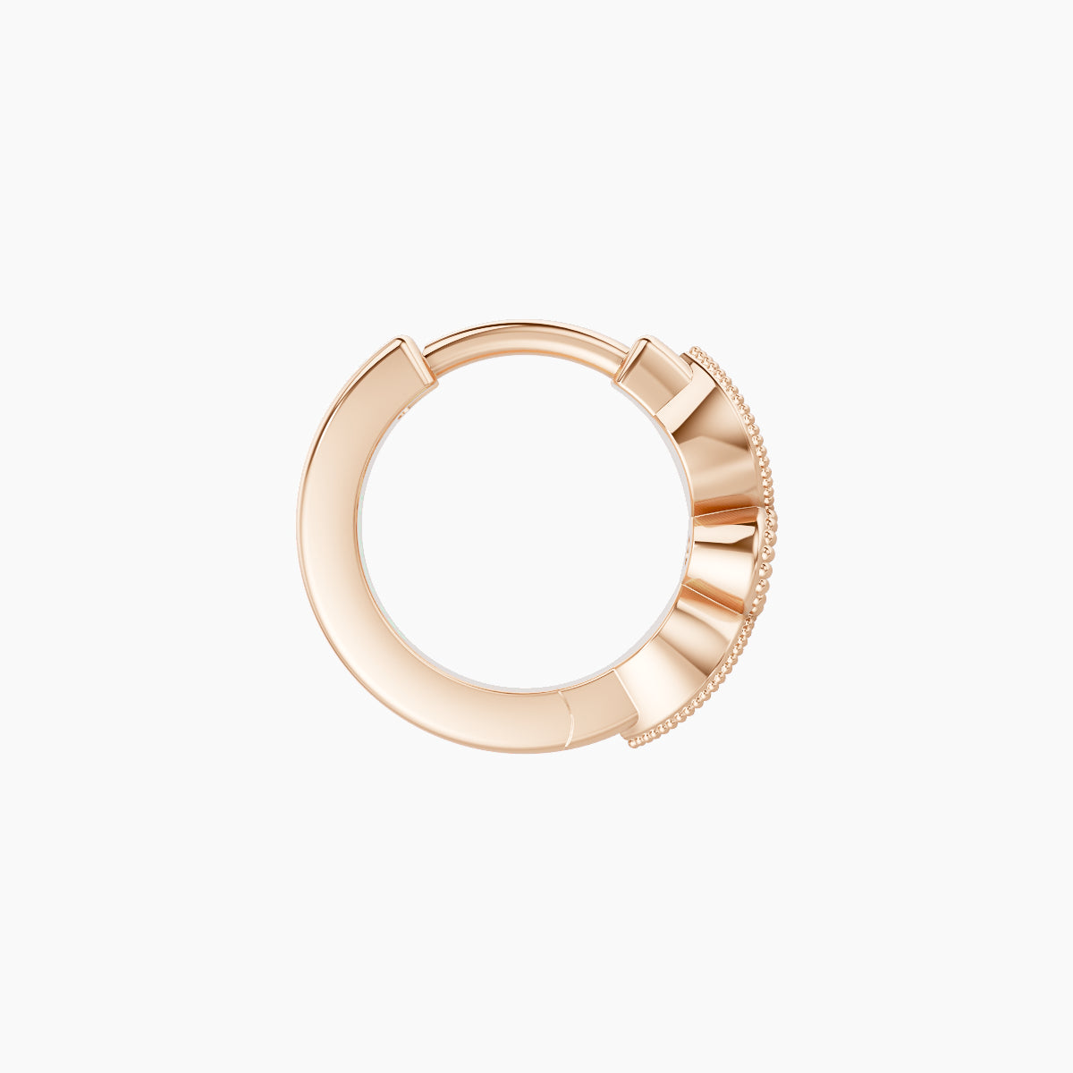 Roma | 18k Rose Gold 6.5 mm Emerald & Diamond Hoop Piercing