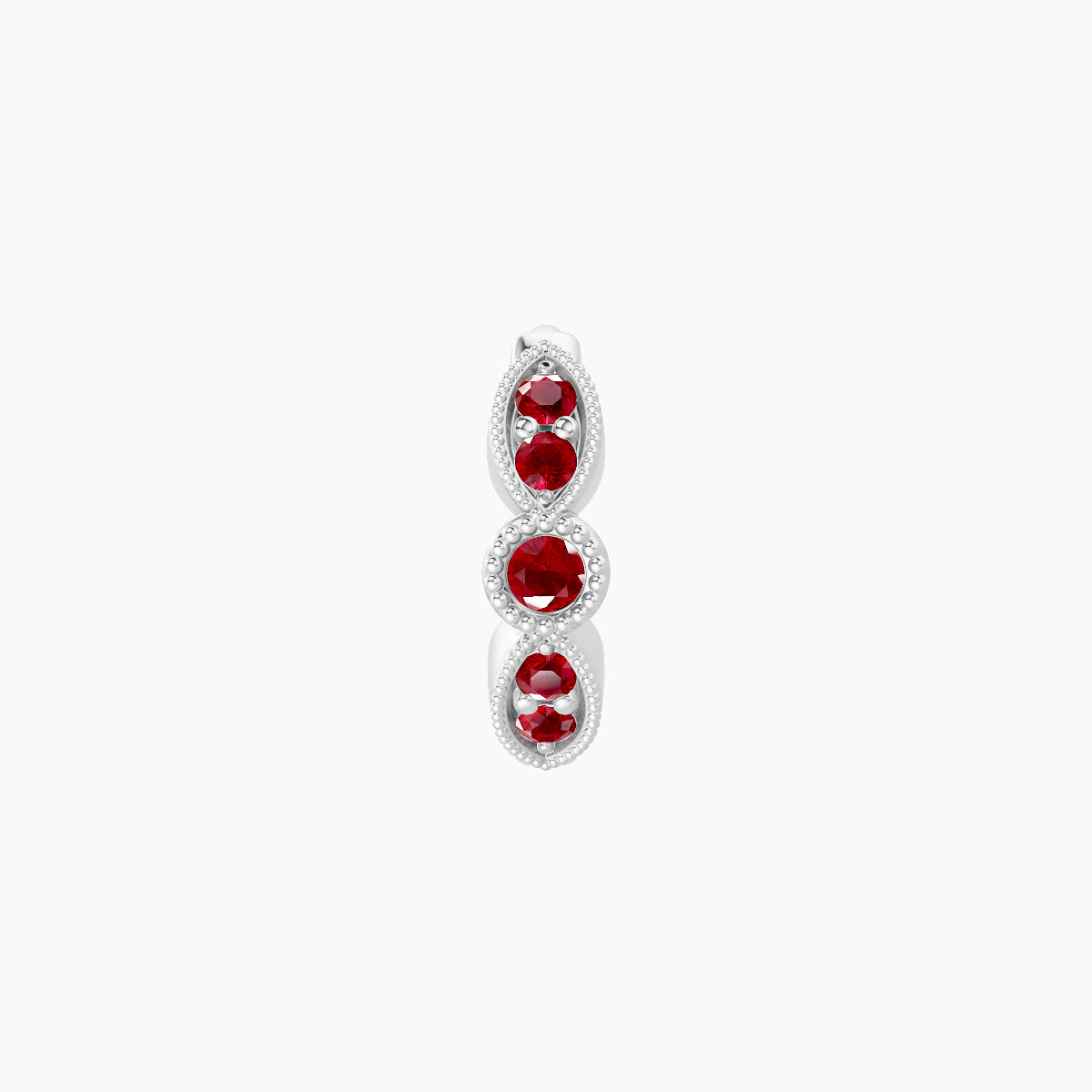 Roma | 18k White Gold 6.5 mm Ruby Hoop Piercing