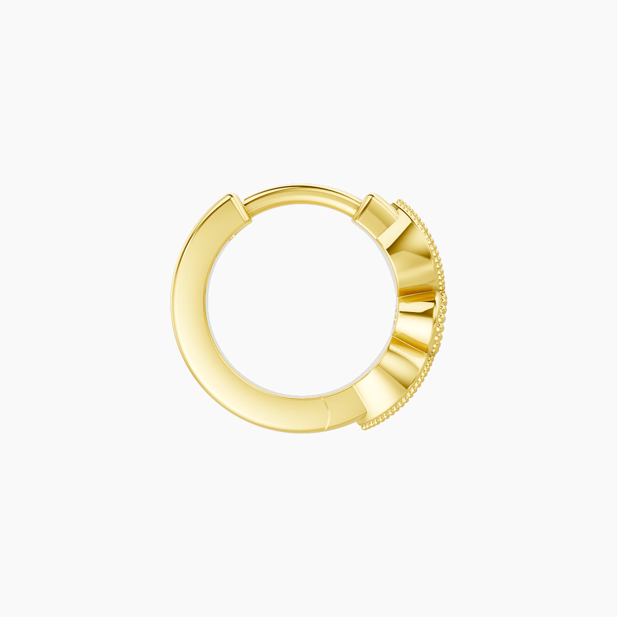 Roma | 18k Yellow Gold 6.5 mm Emerald & Diamond Hoop Piercing