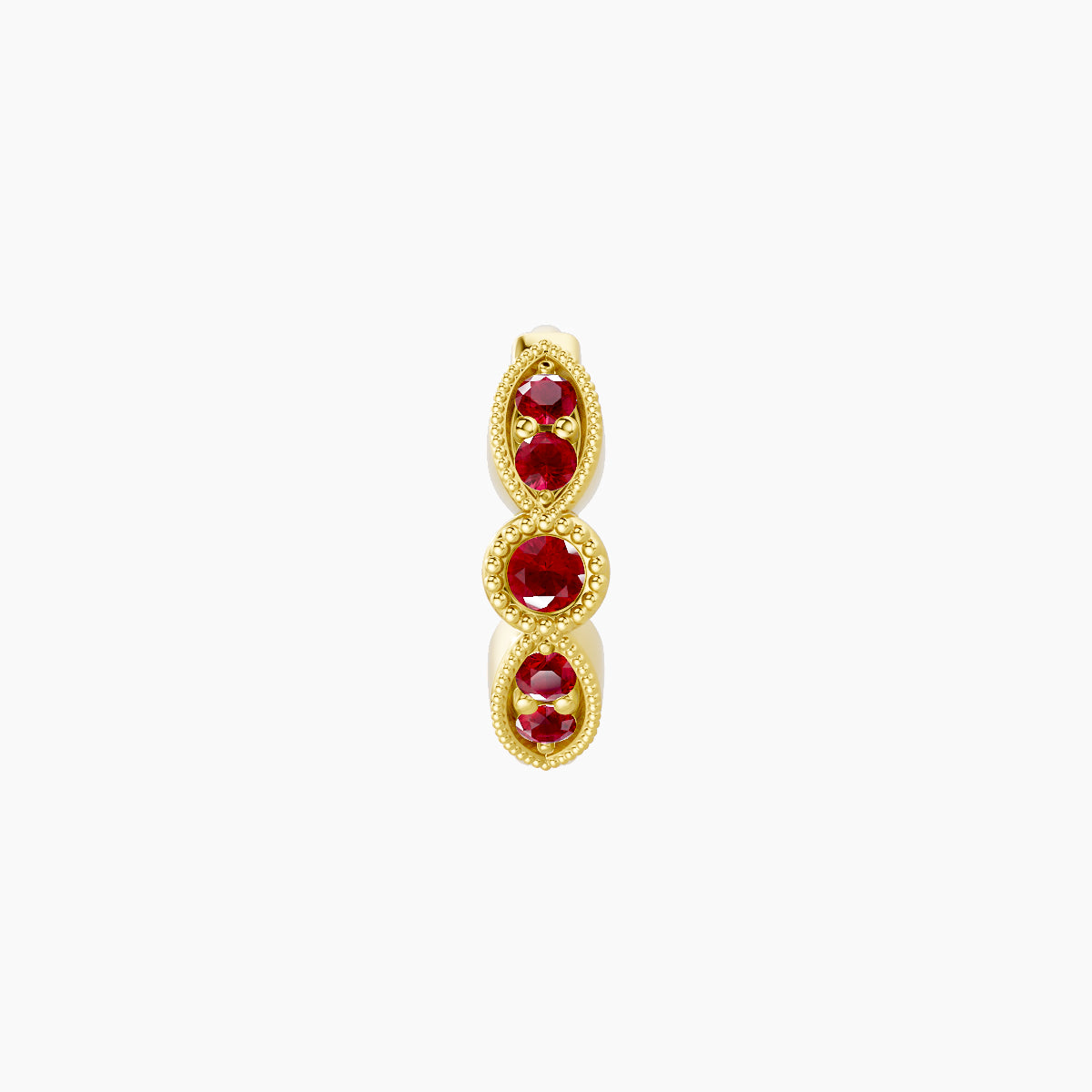 Roma | 18k Yellow Gold 6.5 mm Ruby Hoop Piercing