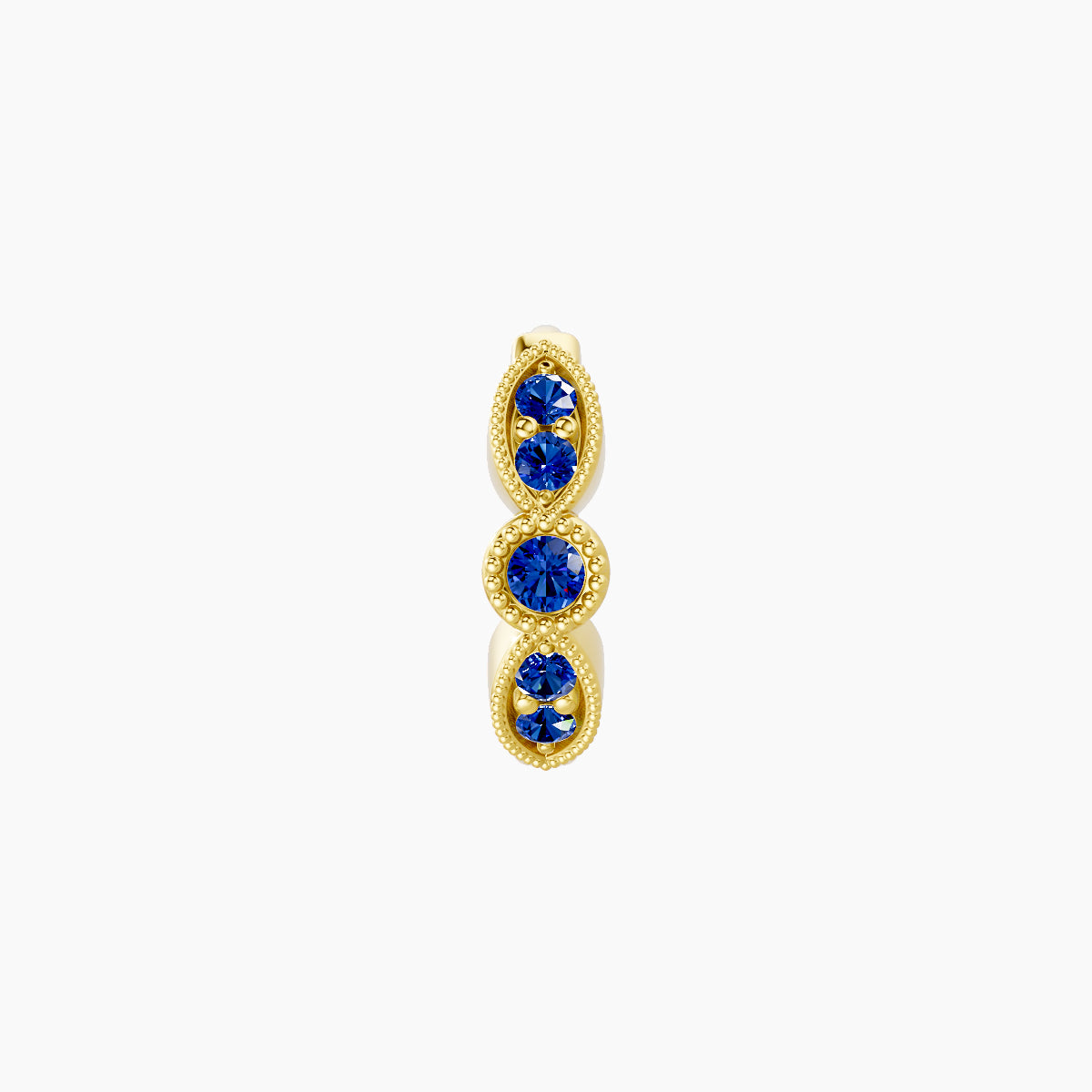 Roma | 18k Yellow Gold 6.5 mm Sapphire Hoop Piercing