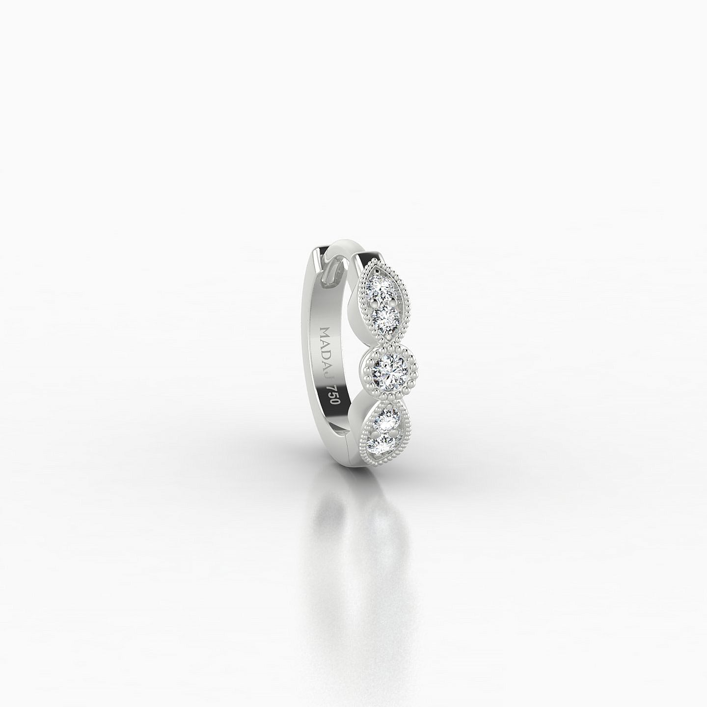 Roma | 18k White Gold 6.5 mm Diamond Hoop Piercing