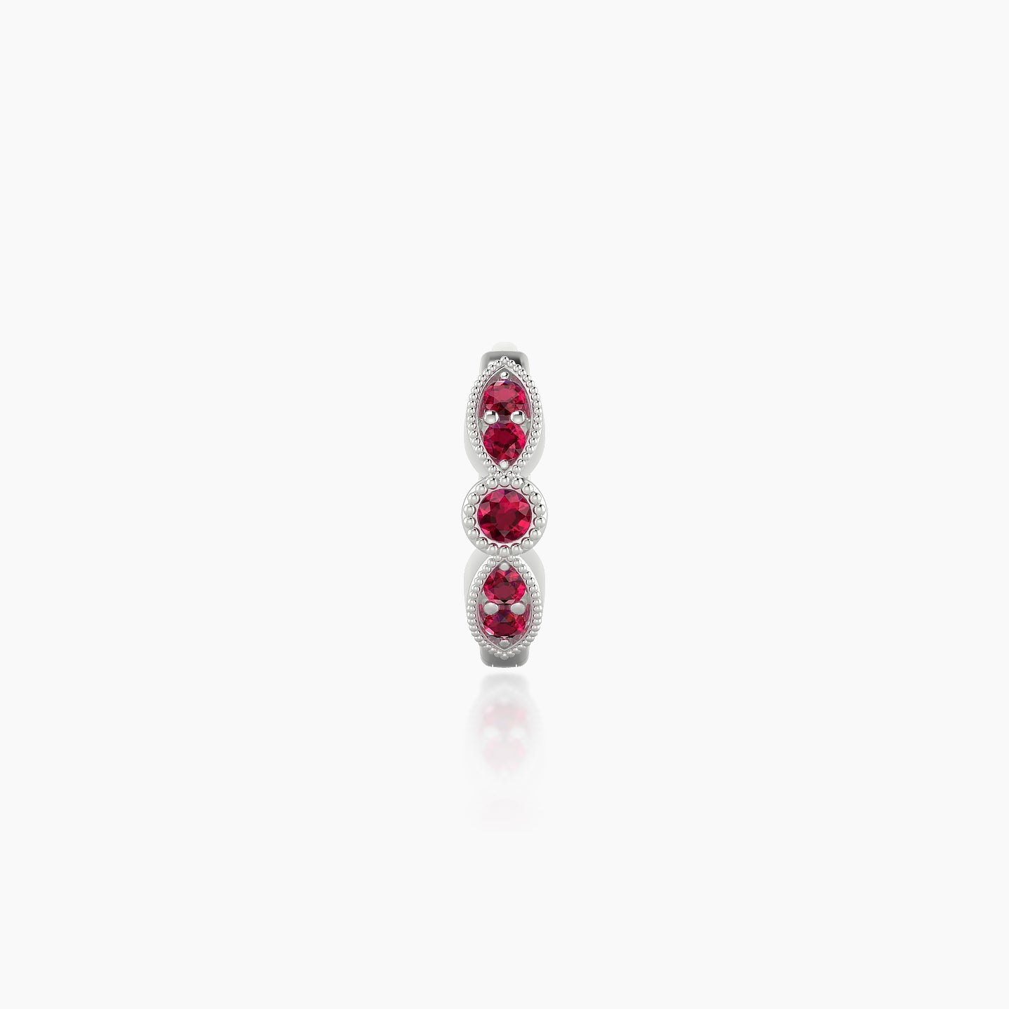 Roma | 18k White Gold 6.5 mm Ruby Hoop Piercing