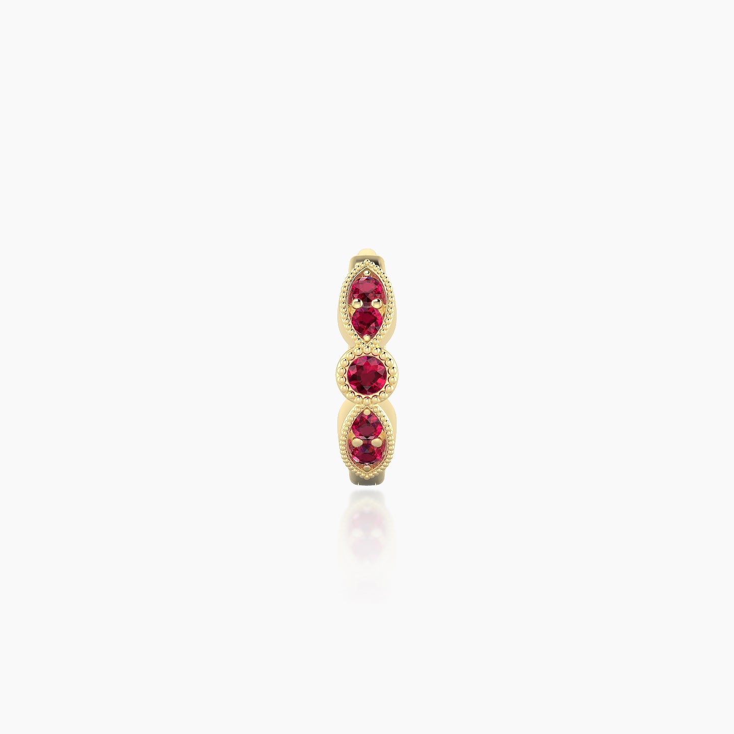 Roma | 18k Yellow Gold 6.5 mm Ruby Hoop Piercing