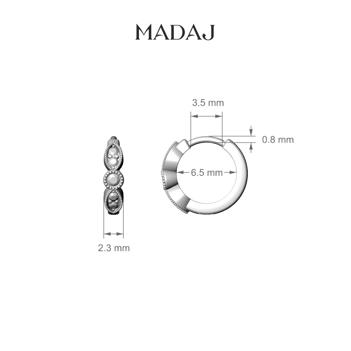 Roma | 18k Yellow Gold 6.5 mm Emerald & Diamond Hoop Piercing