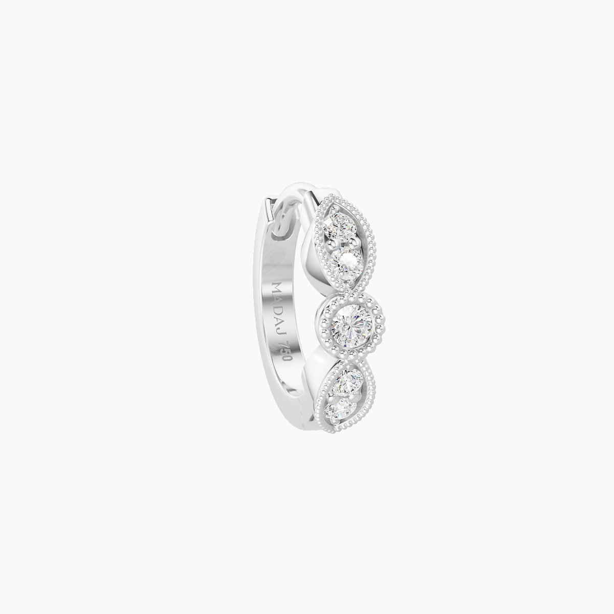 Roma | 18k White Gold 6.5 mm Diamond Nose Ring Piercing