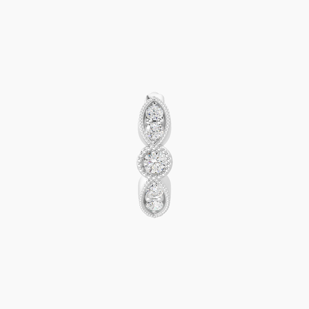 Roma | 18k White Gold 6.5 mm Diamond Nose Ring Piercing