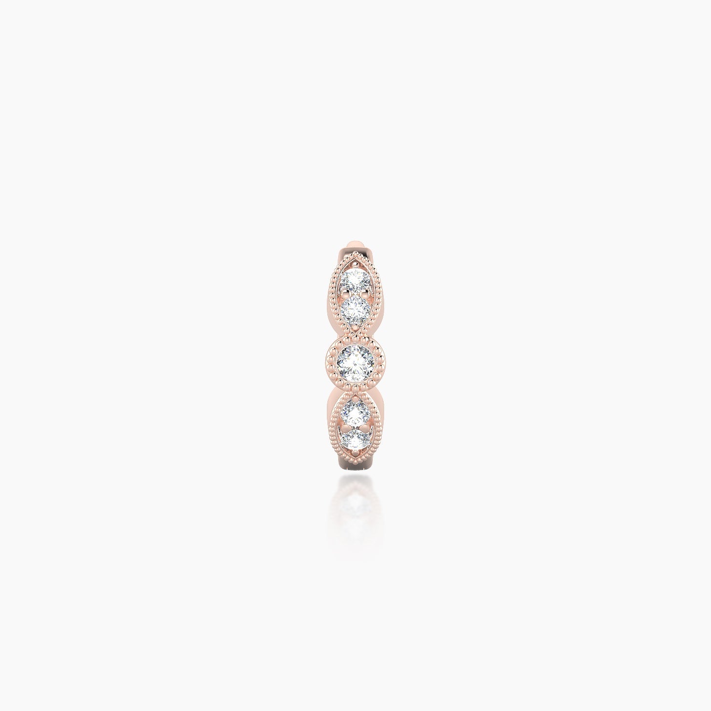 Roma | 18k Rose Gold 6.5 mm Diamond Nose Ring Piercing