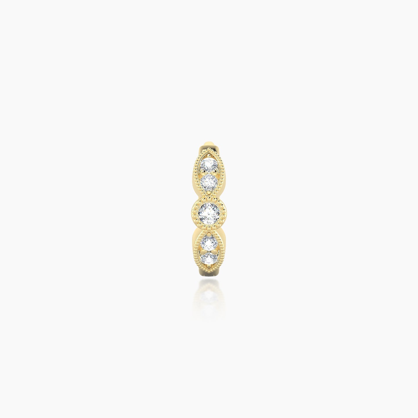 Roma | 18k Yellow Gold 6.5 mm Diamond Nose Ring Piercing