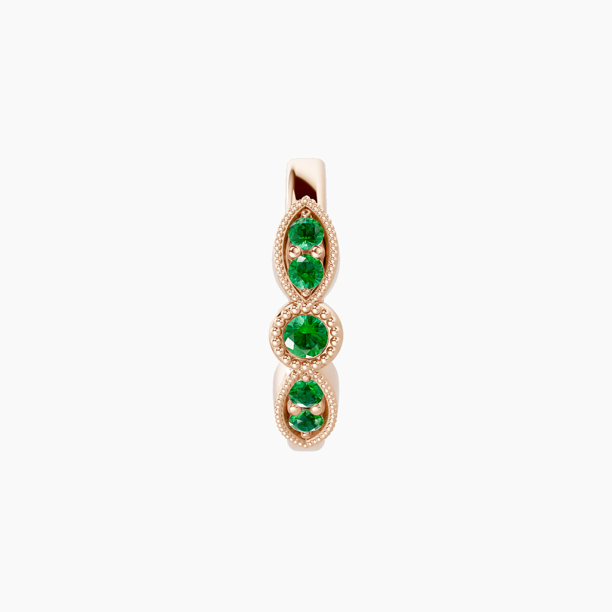 Roma | 18k Rose Gold 8 mm Emerald Hoop Piercing