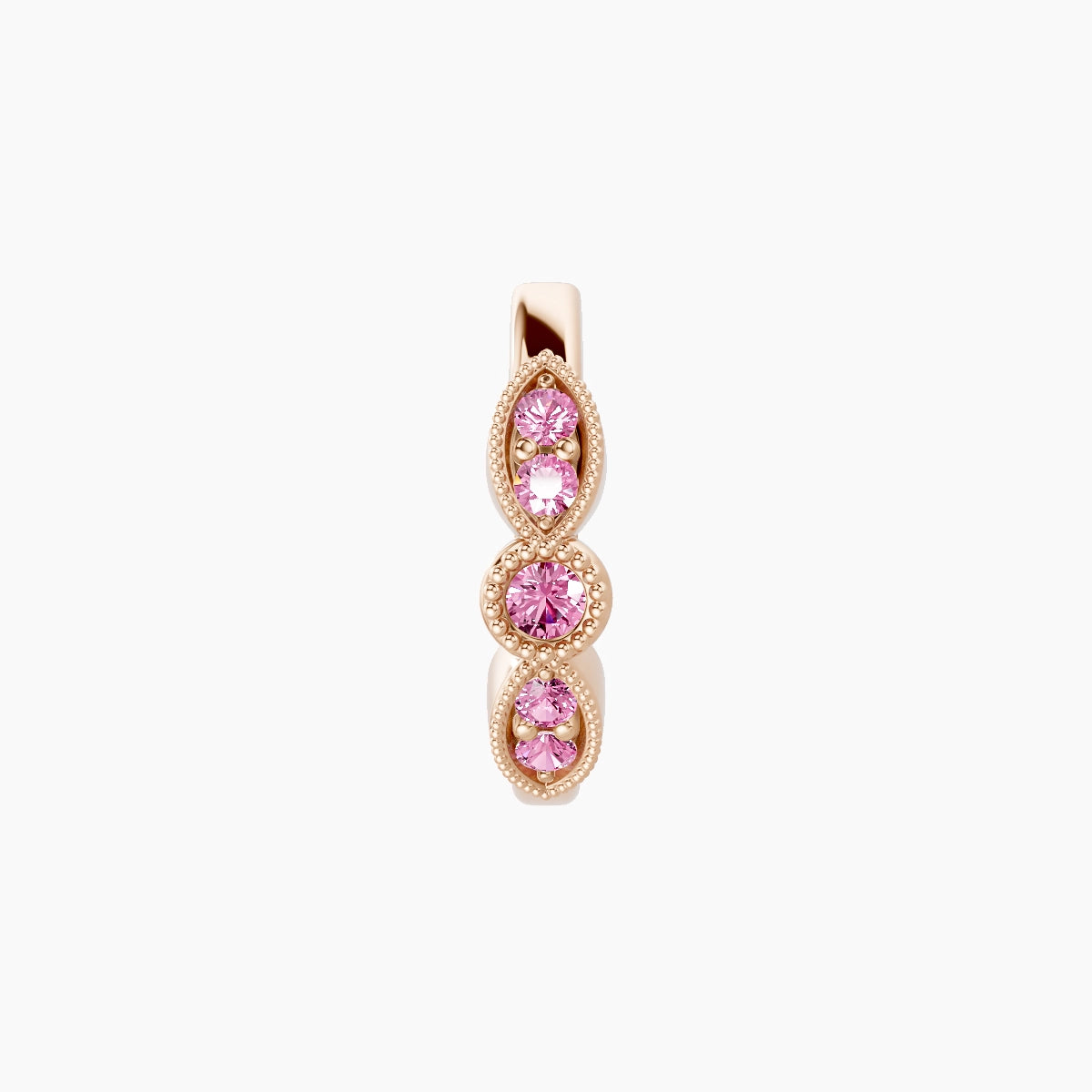 Roma | 18k Rose Gold 8 mm Pink Sapphire Hoop Piercing