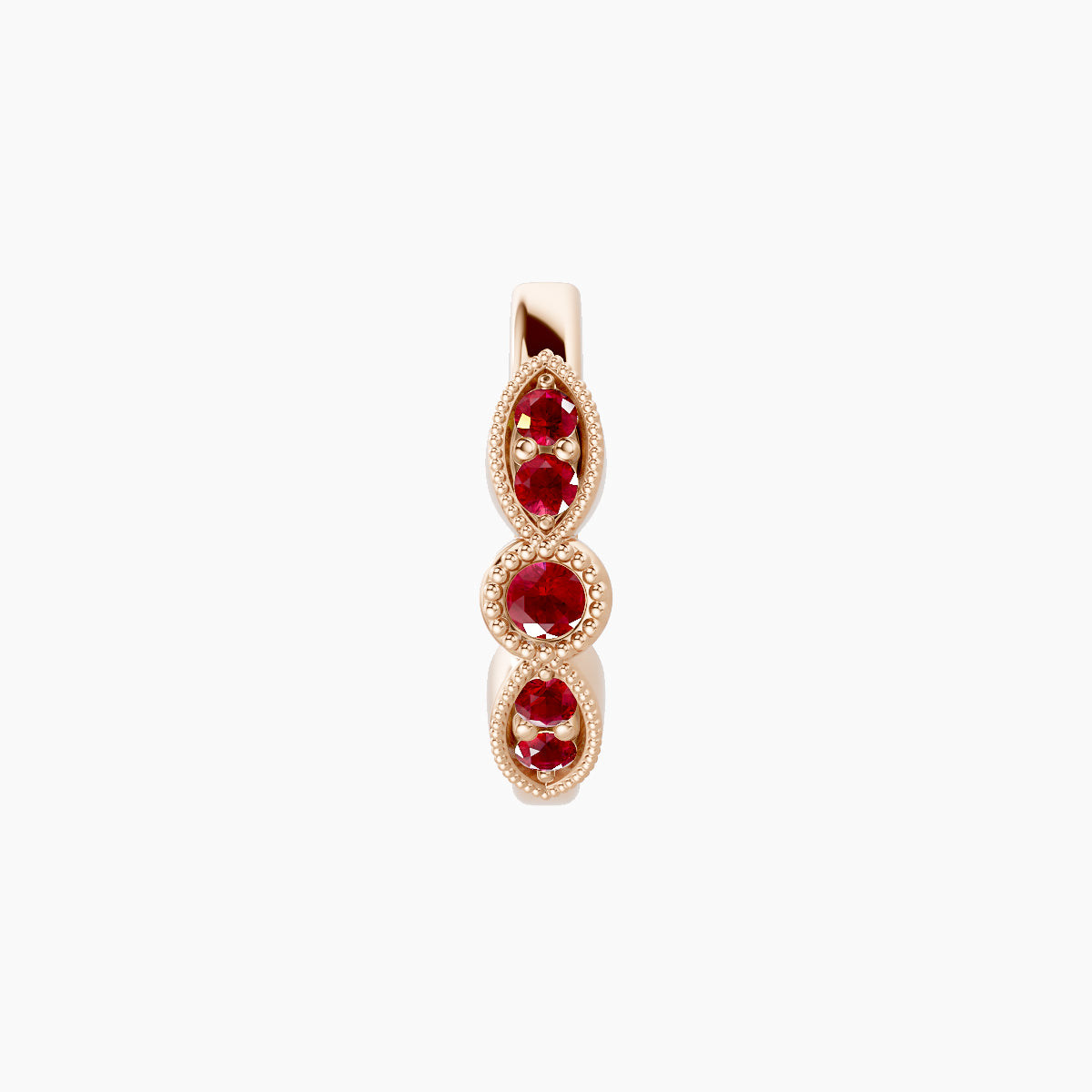 Roma | 18k Rose Gold 8 mm Ruby Hoop Piercing