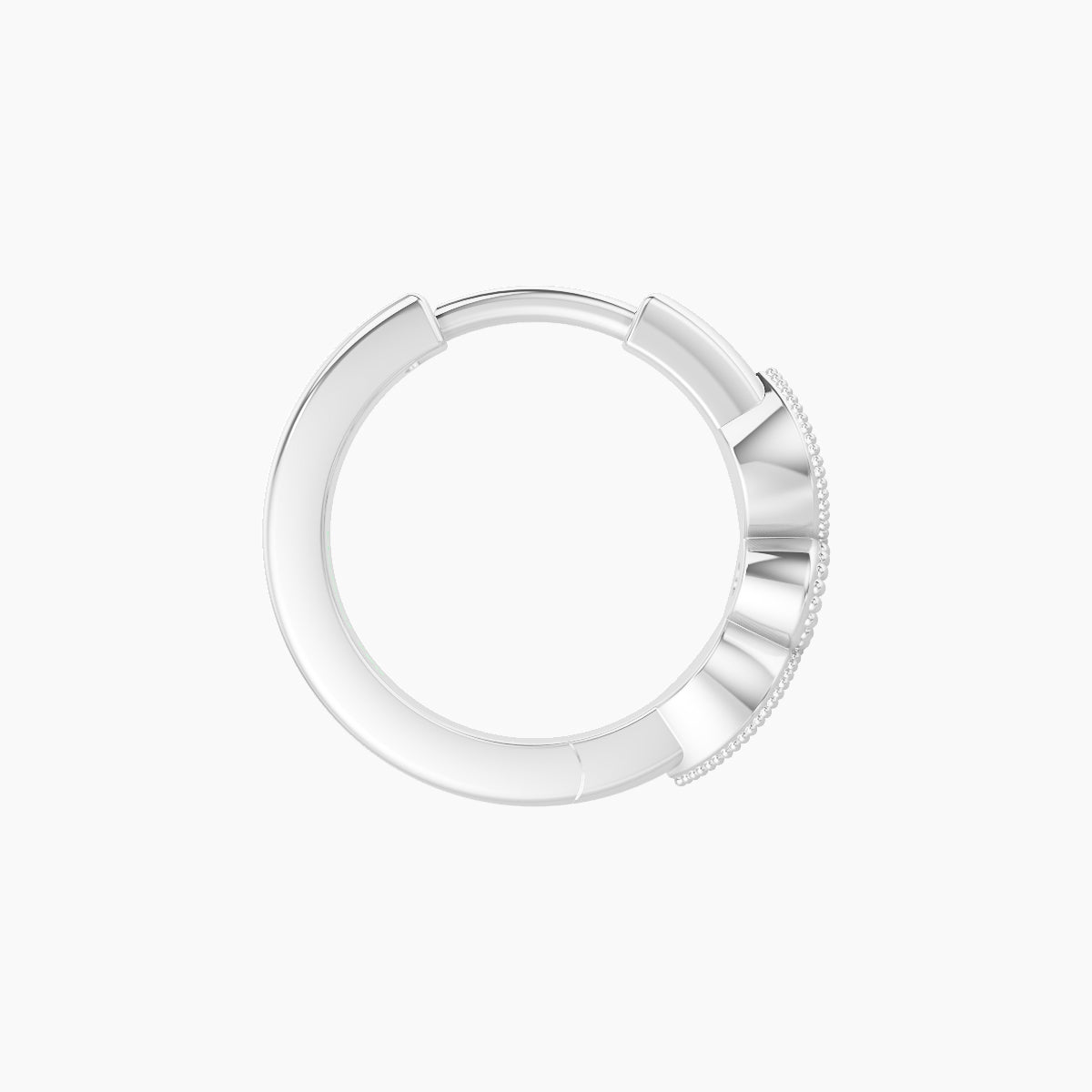 Roma | 18k White Gold 8 mm Emerald & Diamond Hoop Piercing