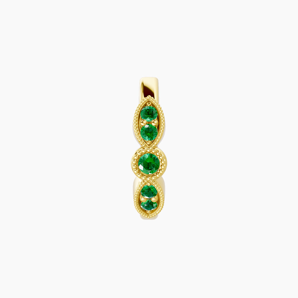 Roma | 18k Yellow Gold 8 mm Emerald Hoop Piercing