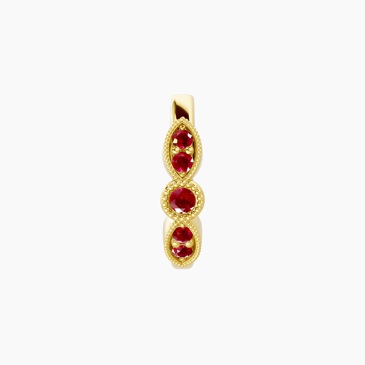 Roma | 18k Yellow Gold 8 mm Ruby Hoop Piercing