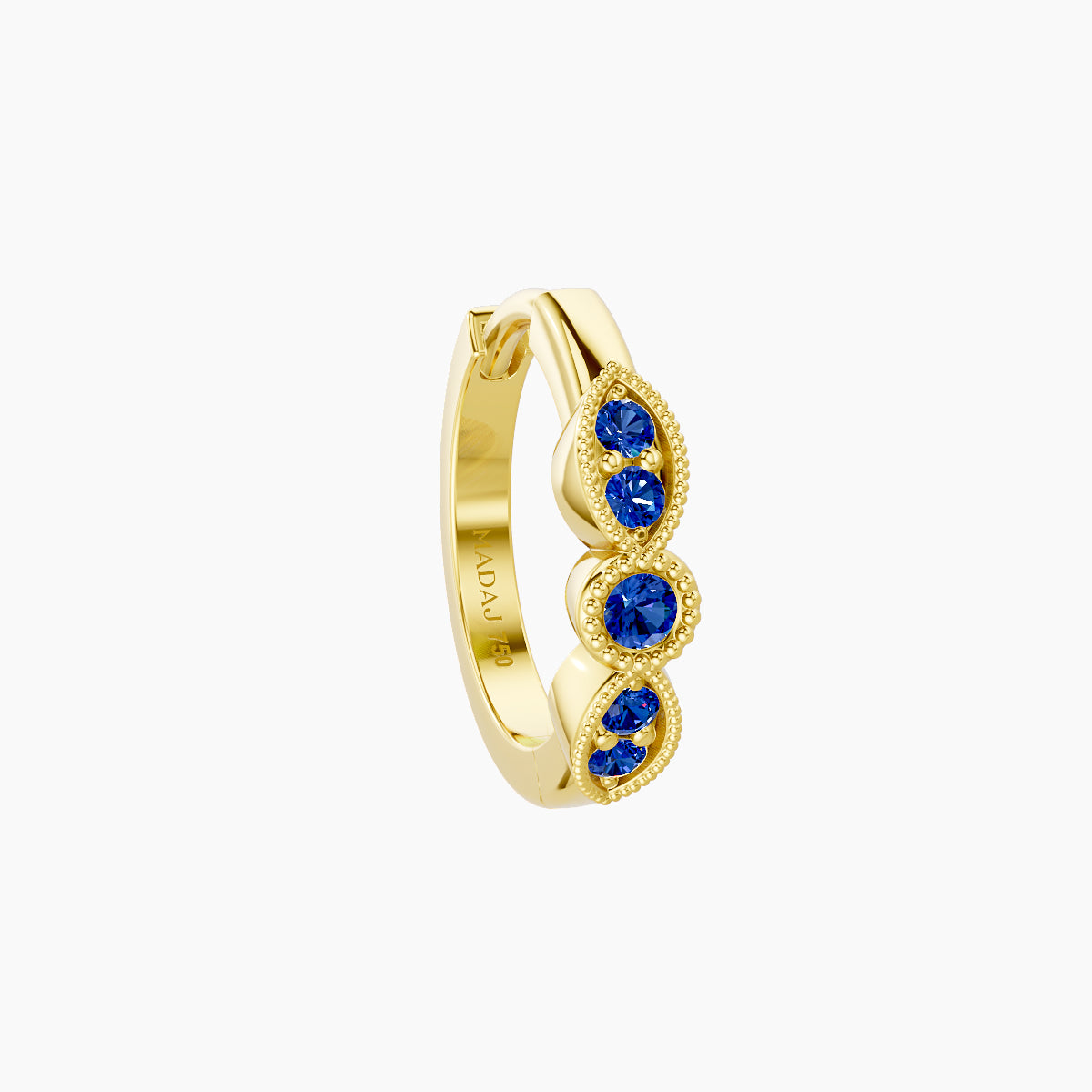 Roma | 18k Yellow Gold 8 mm Sapphire Hoop Piercing