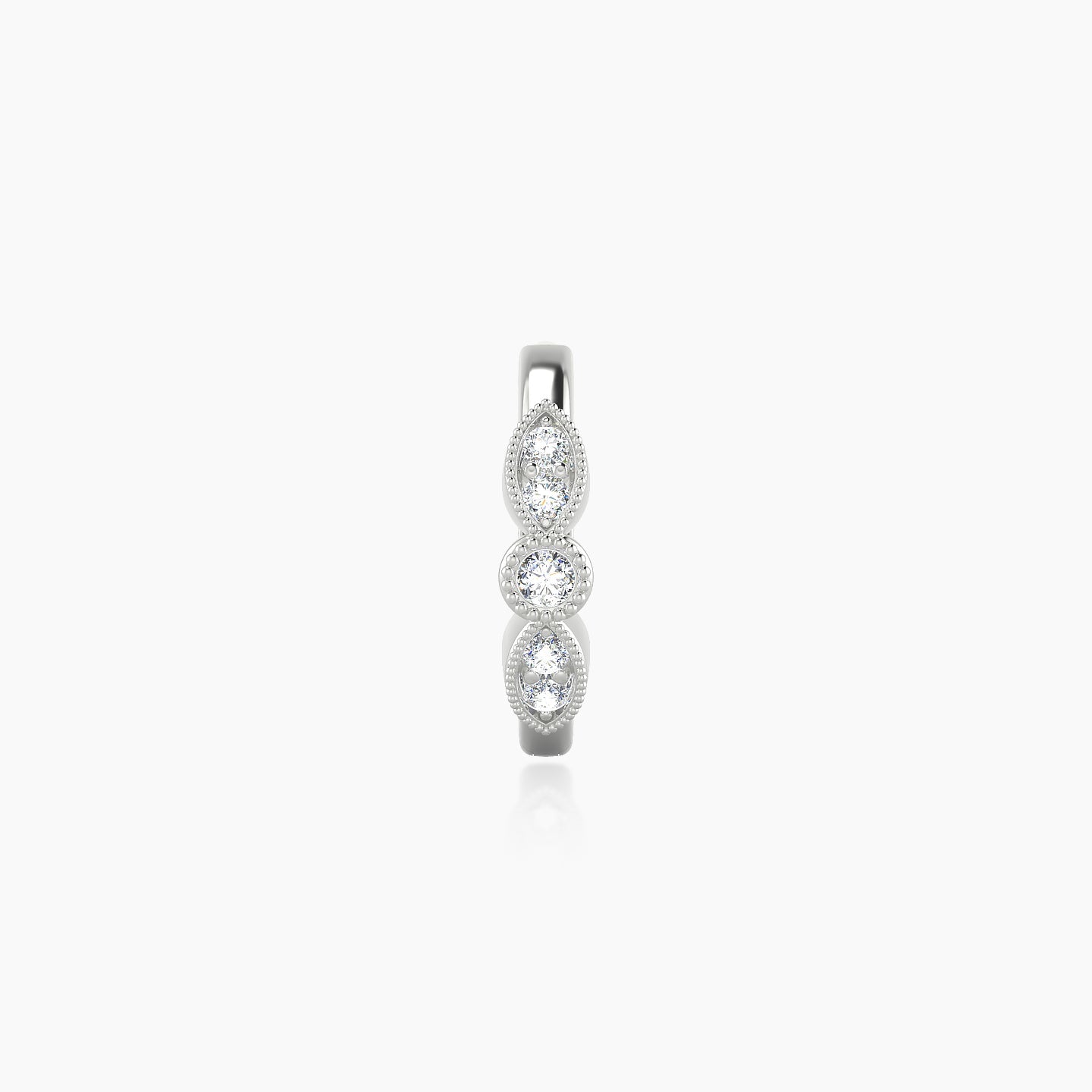 Roma | 18k White Gold 8 mm Diamond Hoop Piercing