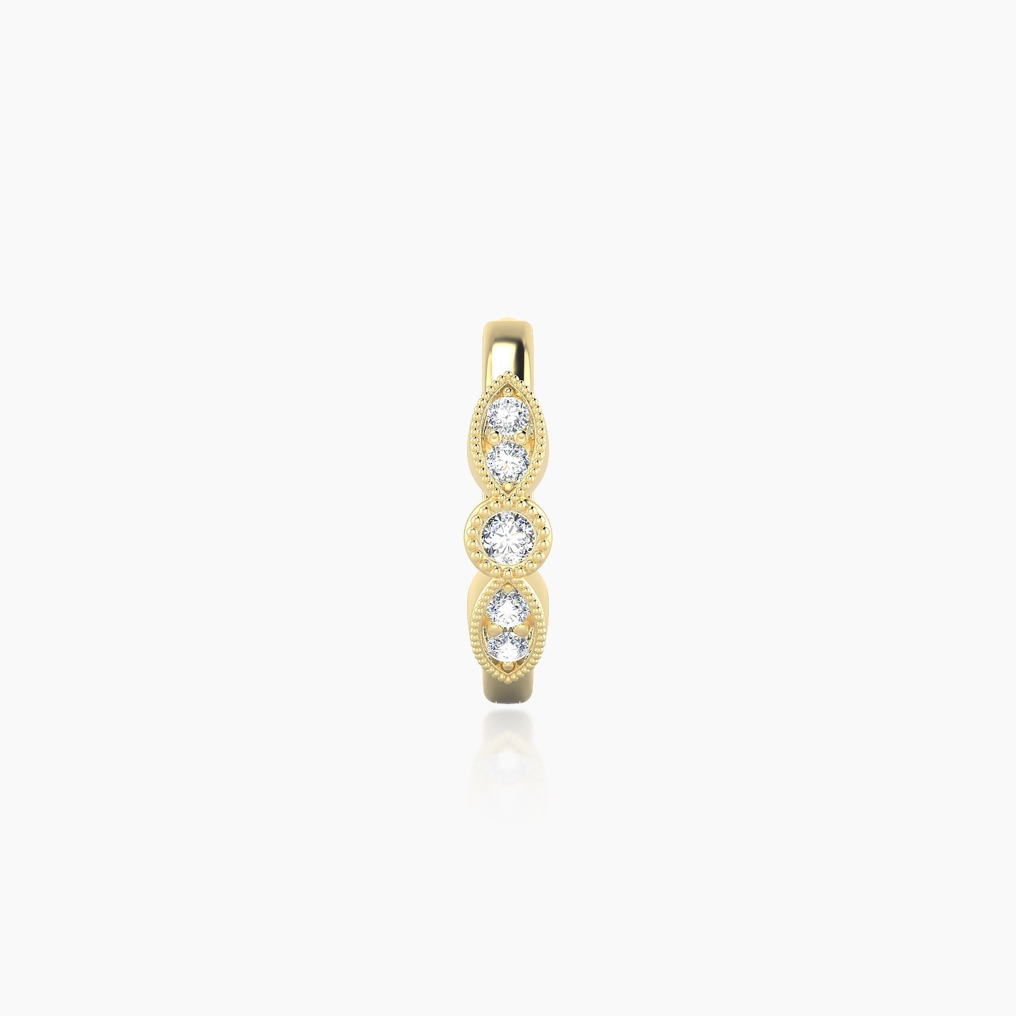 Roma | 18k Yellow Gold 8 mm Diamond Hoop Piercing