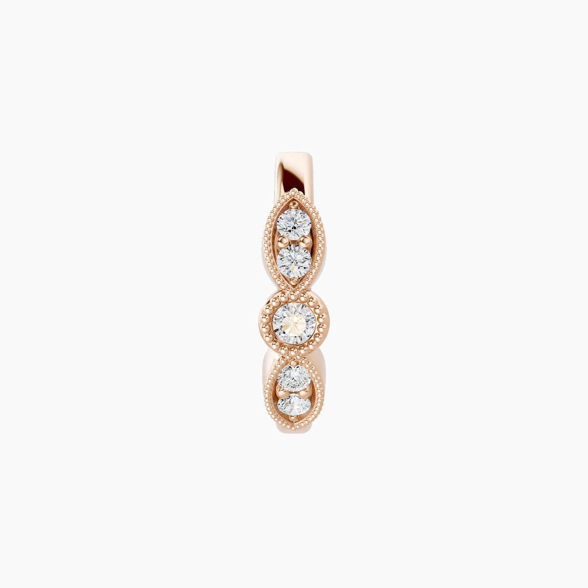 Roma | 18k Rose Gold 8 mm Diamond Nose Ring Piercing