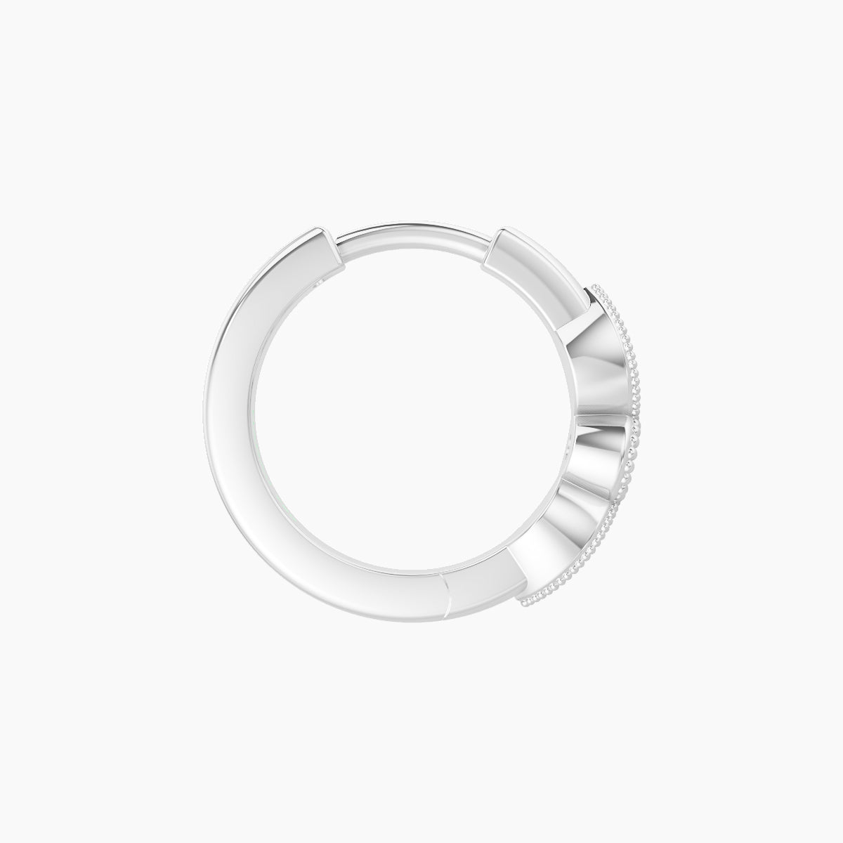 Roma | 18k White Gold 8 mm Diamond Nose Ring Piercing