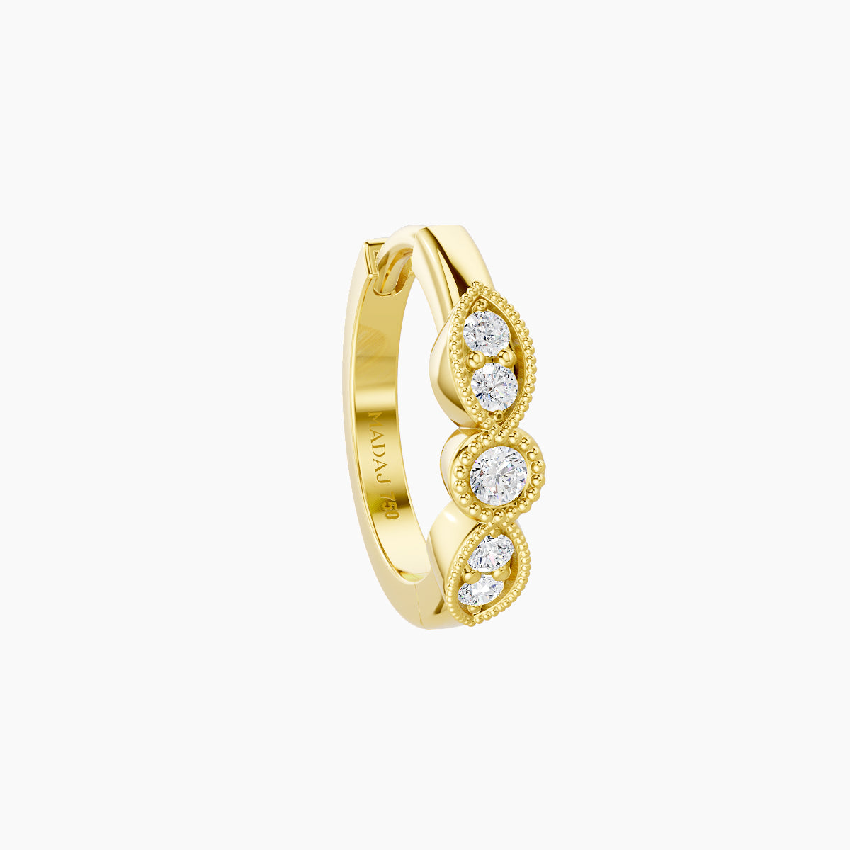 Roma | 18k Yellow Gold 8 mm Diamond Nose Ring Piercing