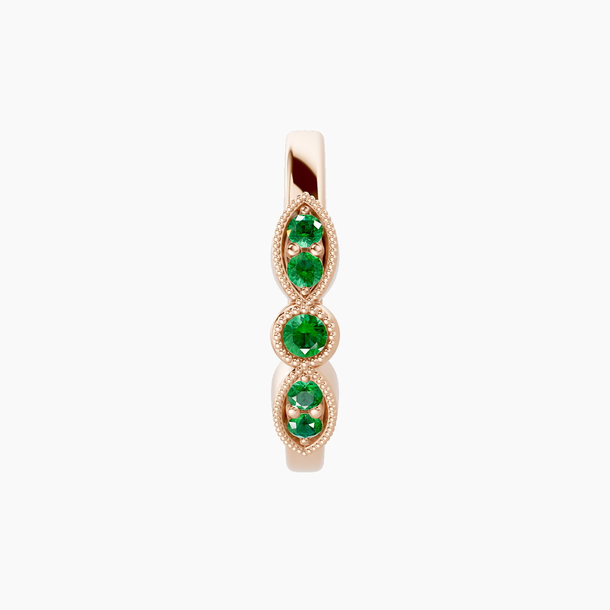 Roma | 18k Rose Gold 9.5 mm Emerald Hoop Piercing