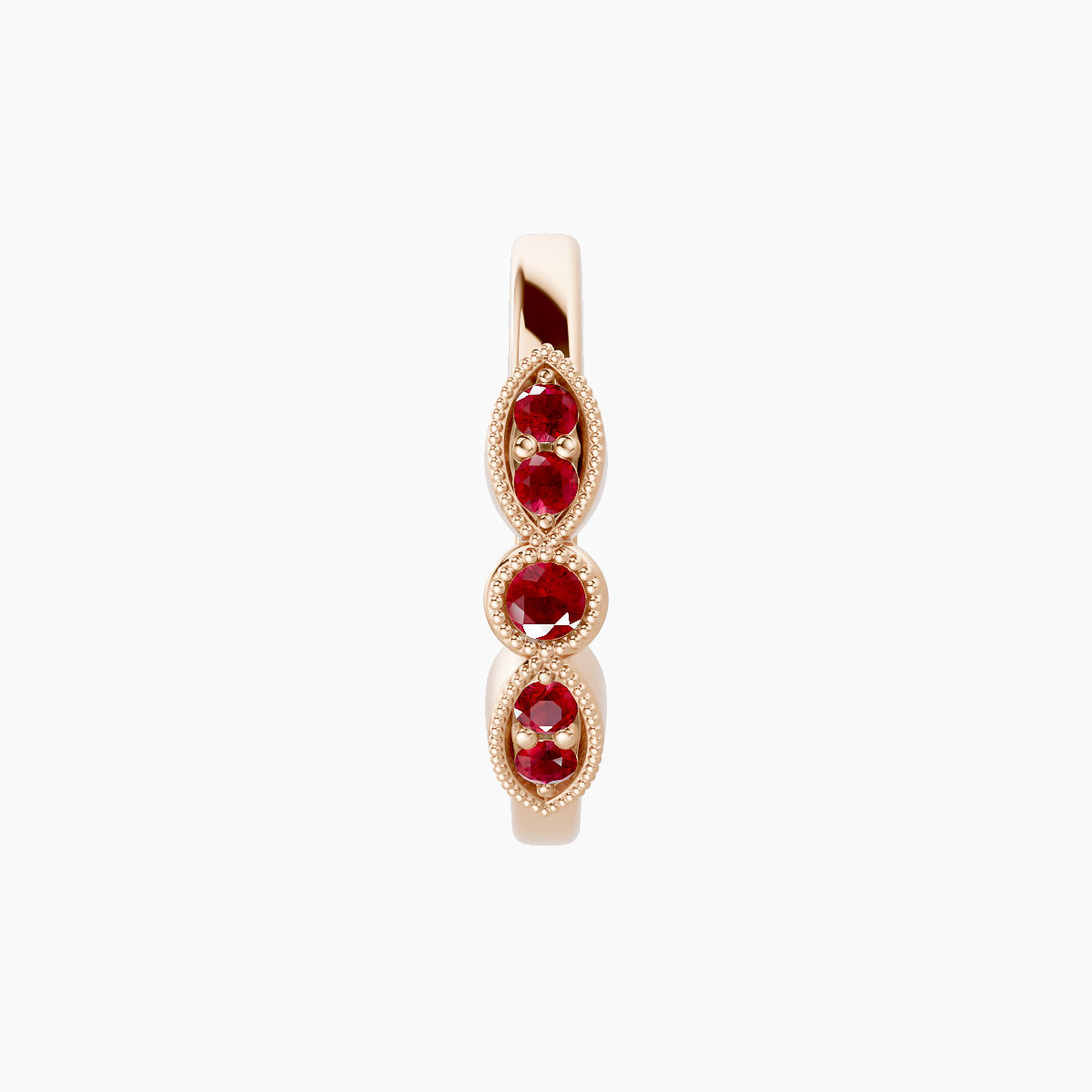 Roma | 18k Rose Gold 9.5 mm Ruby Hoop Piercing