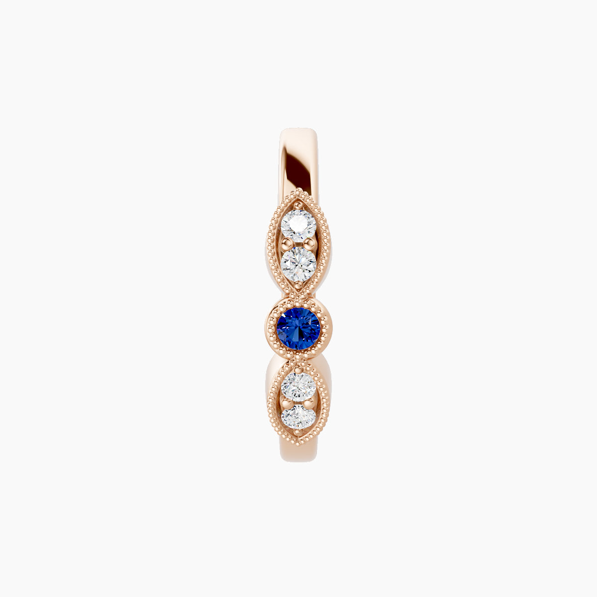 Roma | 18k Rose Gold 9.5 mm Sapphire & Diamond Hoop Piercing