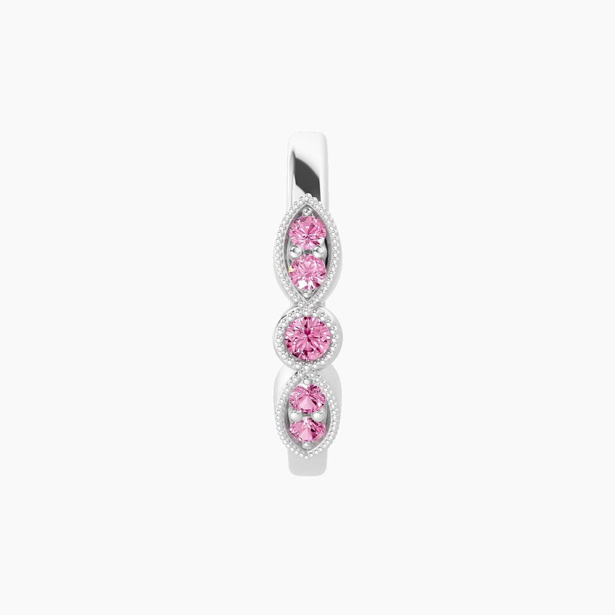 Roma | 18k White Gold 9.5 mm Pink Sapphire Hoop Piercing