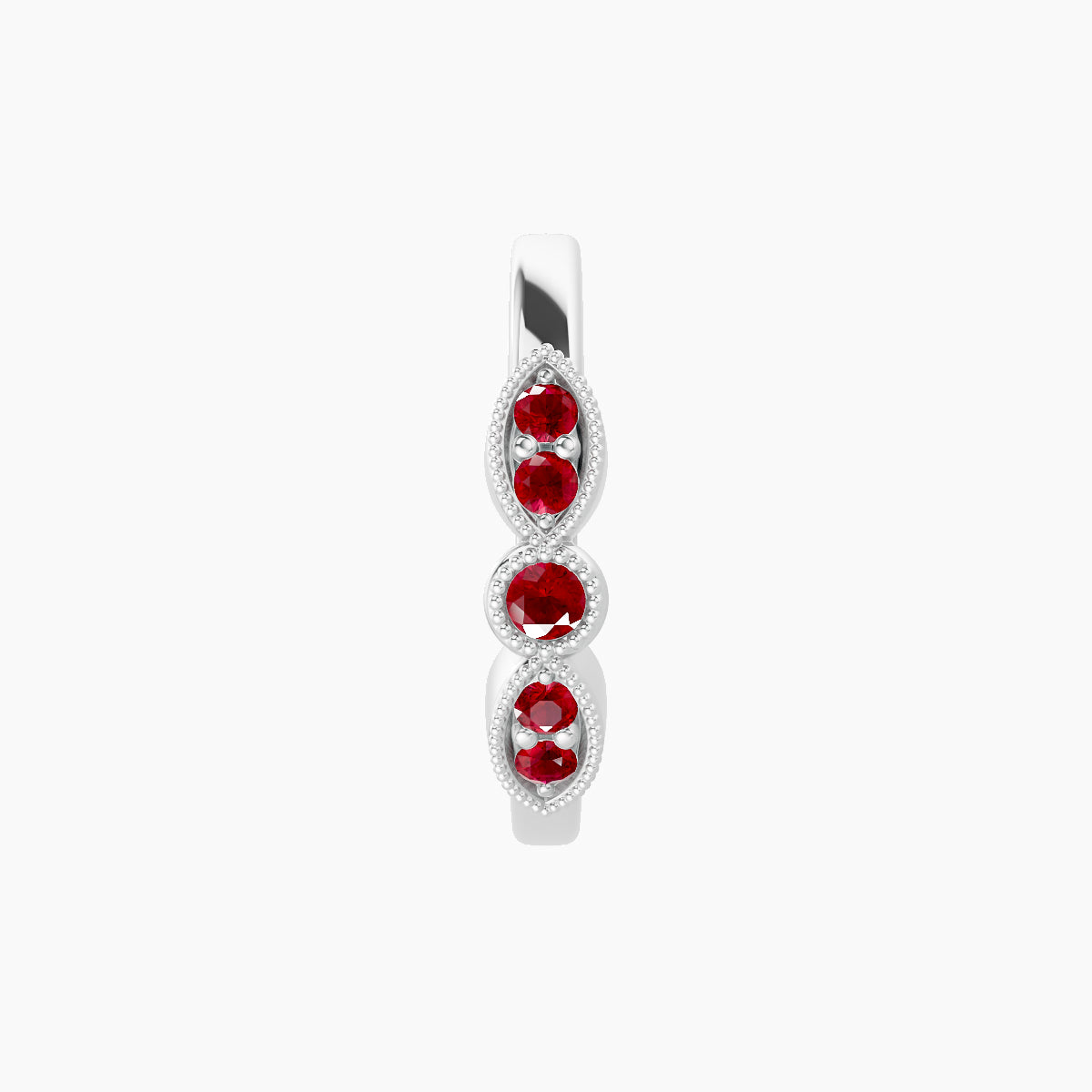 Roma | 18k White Gold 9.5 mm Ruby Hoop Piercing