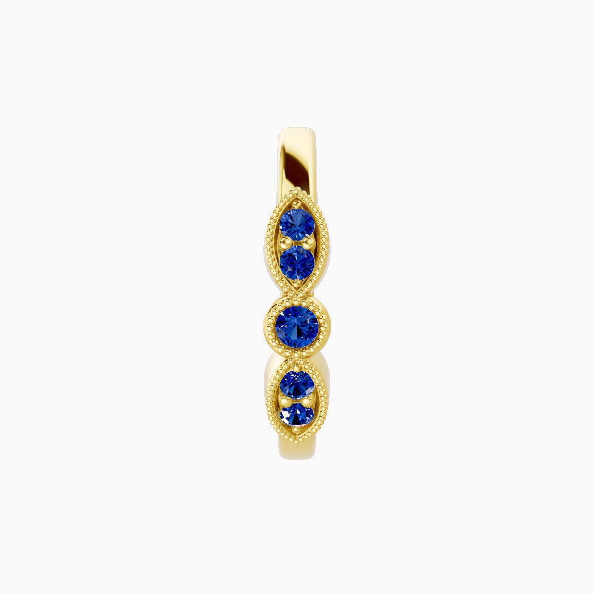 Roma | 18k Yellow Gold 9.5 mm Sapphire Hoop Piercing