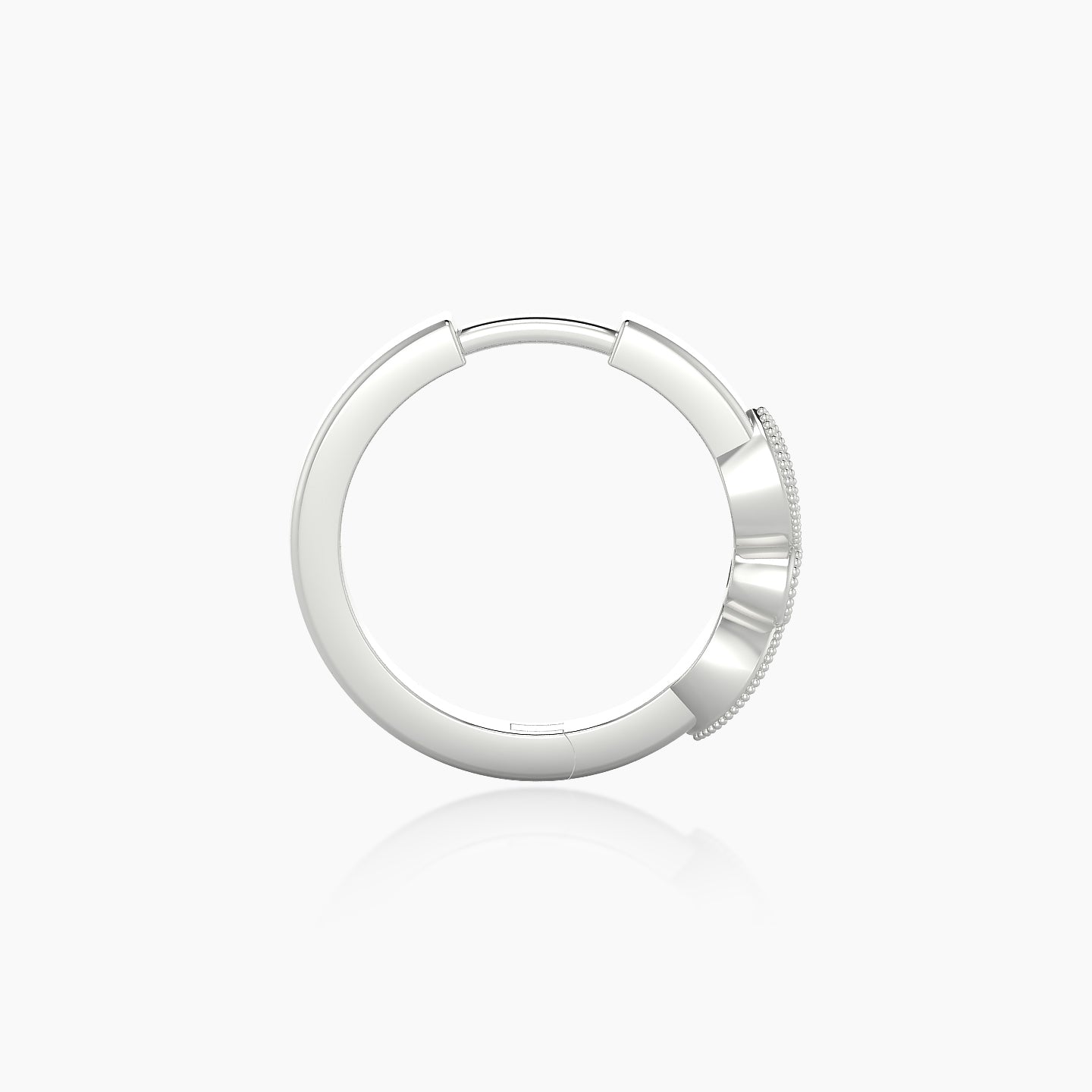 Roma | 18k White Gold 9.5 mm Emerald Hoop Piercing